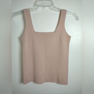 Reiss (Size S) Blush Pink Stretch Devon Square Neckline Sleeveless Camisole Tank